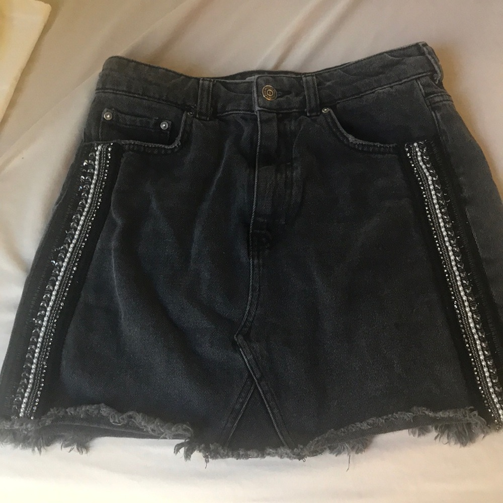 Free People Black Denim Mini size 4